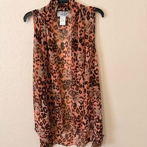 Lady Noiz Leopard Print Sleeveless Tunic/Duster